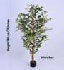6Ft Artificial Variegated Ficus Tree Plant with Pot