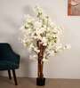6Ft Artificial White Blossom Tree Plant with Pot