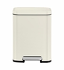 Grey 6L Compact Step Trash Can Rectangular Pedal Bin with Lid & Removable Inner Basket