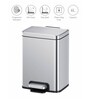 Metallic 6L Stainless Steel Step Bin with Pedal Fingerprint-Resistant