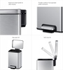 Metallic 6L Stainless Steel Step Bin with Pedal Fingerprint-Resistant