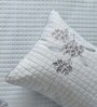 6Pc Ash Grey Ebroidered Comforter Bundle With Quilted Bedcover,Pillow Shams & Cushions