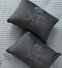 6Pc Ash Grey Ebroidered Comforter Bundle With Quilted Bedcover,Pillow Shams & Cushions