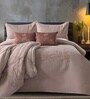 6Pc Camro Rose Ebroidered Comforter Bundle With Quilted Bedcover,Pillow Shams & Cushions