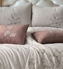 6Pc Cloud Pink Ebroidered Comforter Bundle With Quilted Bedcover,Pillow Shams & Cushions