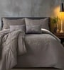 6Pc Muted Plum Ebroidered Comforter Bundle With Quilted Bedcover,Pillow Shams & Cushions