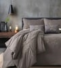 6Pc Muted Plum Ebroidered Comforter Bundle With Quilted Bedcover,Pillow Shams & Cushions