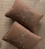 6Pc Sand Ebroidered Comforter Bundle With Quilted Bedcover,Pillow Shams & Cushions
