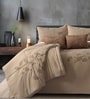 6Pc Sand Ebroidered Comforter Bundle With Quilted Bedcover,Pillow Shams & Cushions