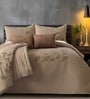 6Pc Sand Ebroidered Comforter Bundle With Quilted Bedcover,Pillow Shams & Cushions