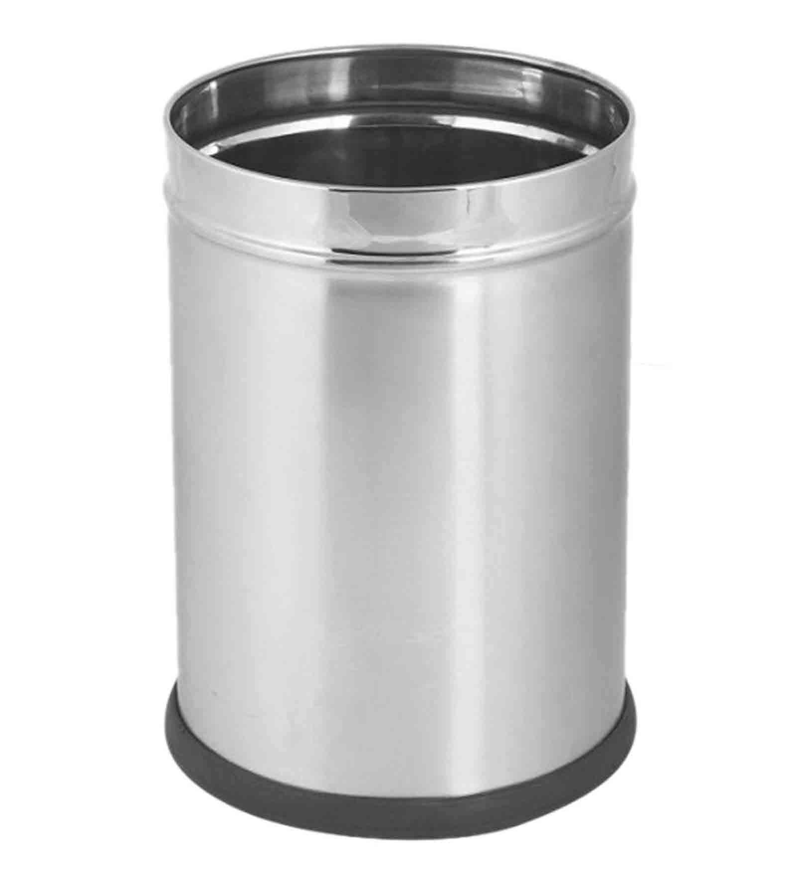 Buy 7 Ltr Silver Stainless Steel Open Top Dustbin at 58% OFF by Mofna ...