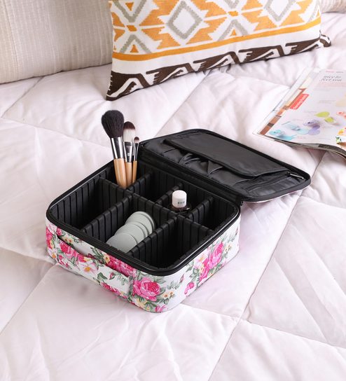 7 Compartments Pu Leather Make Up Organisers