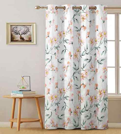 Multicolor Cotton Floral 7ft Door Curtain (1 Pc)