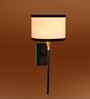 7" Drum Shade Wall Lamp   Modern Metal Wall Mounted Design-White & Black Cotton