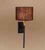 7" Drum Shade Wall Mounted Lamp   Stylish Metal Wall Fixture-Brown Jute