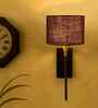 7" Drum Shade Wall Mounted Lamp   Stylish Metal Wall Fixture-Brown Jute