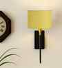 7" Fabric Drum Shade with Metal Wall Mount   Premium Wall Lighting-Yellow Jute