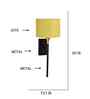 7" Fabric Drum Shade with Metal Wall Mount   Premium Wall Lighting-Yellow Jute