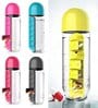 7 Compartment Pill Box with 600ml Water Bottle Plastic Organizer (Transparent/Blue)