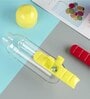 7 Compartment Pill Box with 600ml Water Bottle Plastic Organizer (Transparent/Blue)
