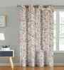 Beige Cotton Floral 7ft Eyelet Door Curtain (1 Pc)