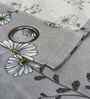 Grey Cotton Floral 7ft Eyelet Door Curtain (1 Pc)
