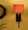 7-Inch Drum Shade Wall Sconce   Classic Round Shade & Metal Wall Mount-Orange Jute