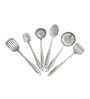 7-Piece Kitchen Tool Set | Stainless Steel Cooking Utensils with Stand | Includes Ladle, Pasta Server, Potato Masher, Skimmer, Slotted Turner & Serving Spoon
