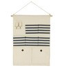 7 Pockets Fabric Wall Organiser In White