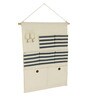 7 Pockets Fabric Wall Organiser In White