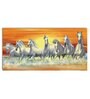 7 Running Horse Multicolour Canvas Wildlife Art Print