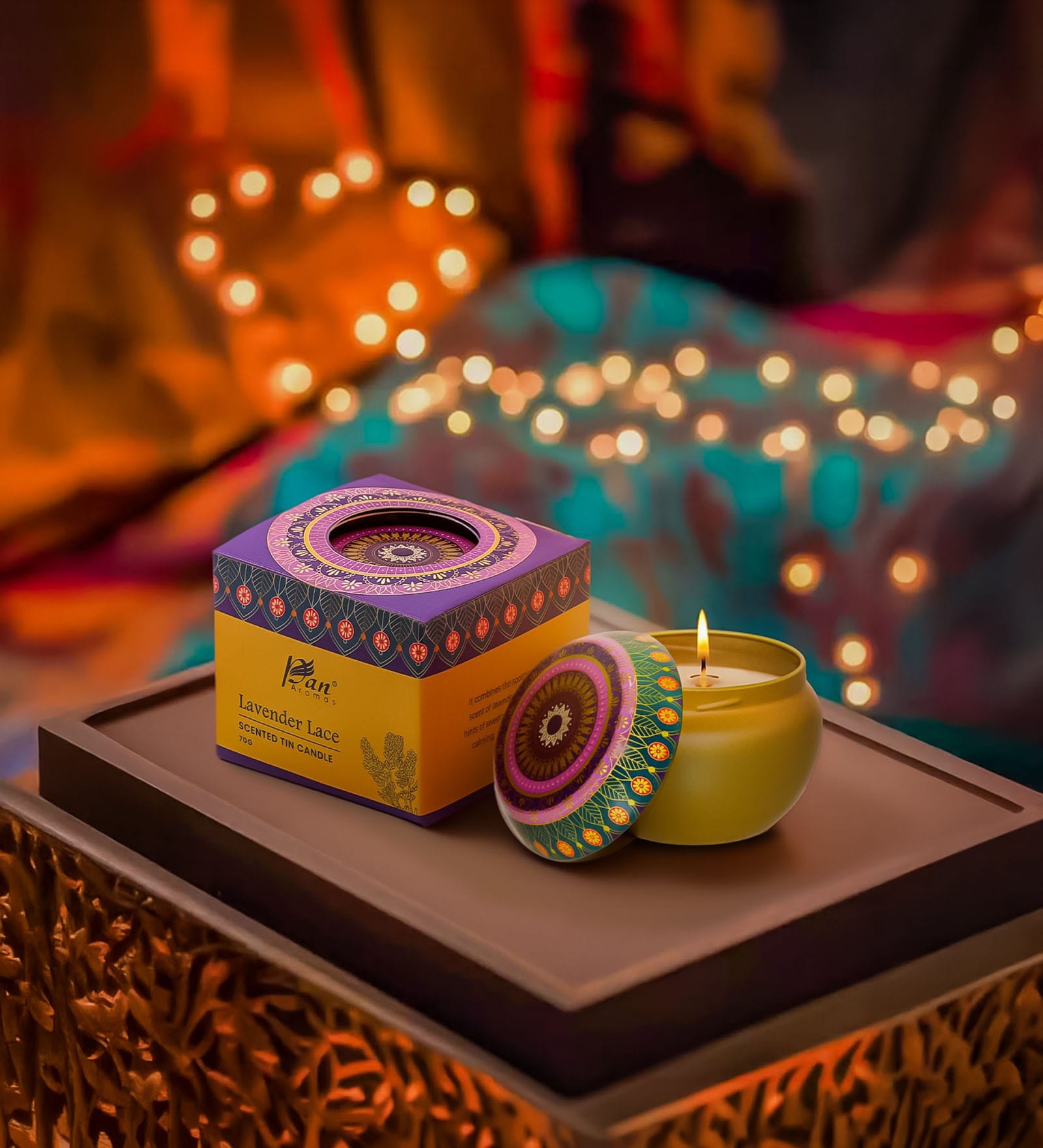 Lavender Lace Scented Tin Candle 70g