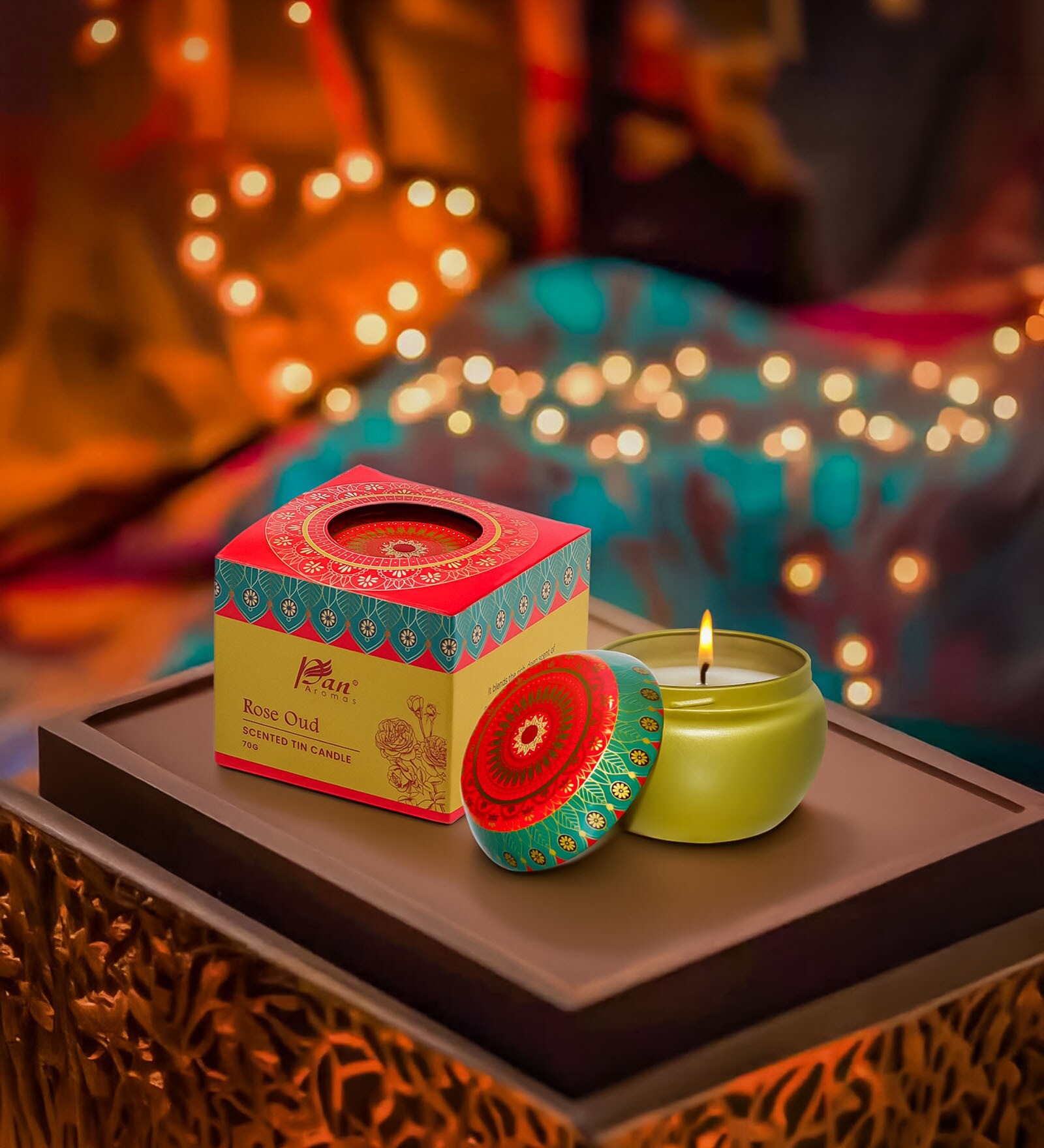 Rose Oud Scented Tin Candle 70g