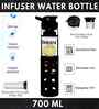 700 ml Borosilicate Glass Water Bottle with Fruit Infuser (Black)