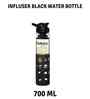 700 ml Borosilicate Glass Water Bottle with Fruit Infuser (Black)