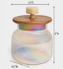 700 ml Halo Glass Jar with Acacia Wood Lid & Resin Knob