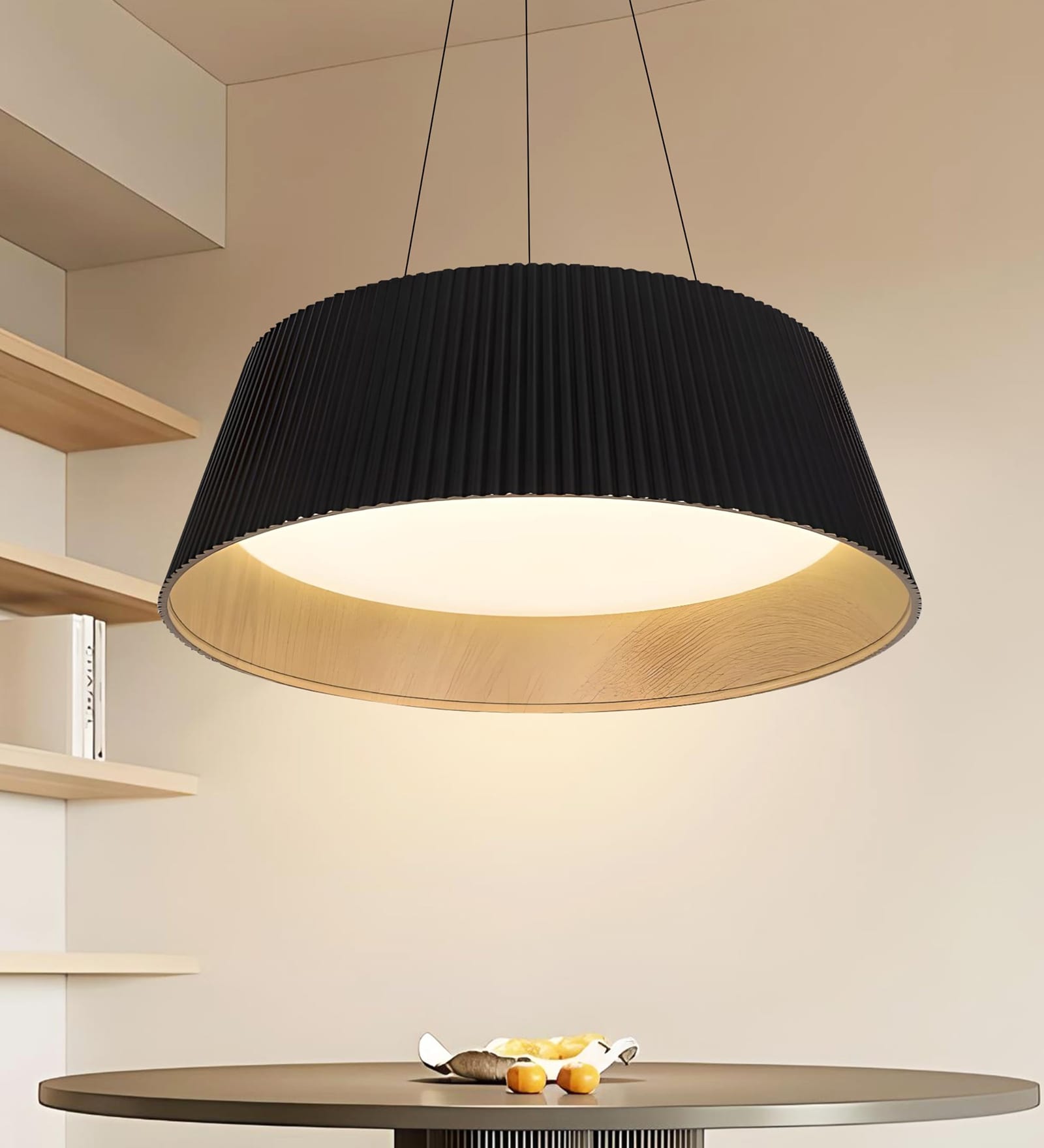 75W Drum Shape LED Ceiling Chandelier with 3 Light Modes