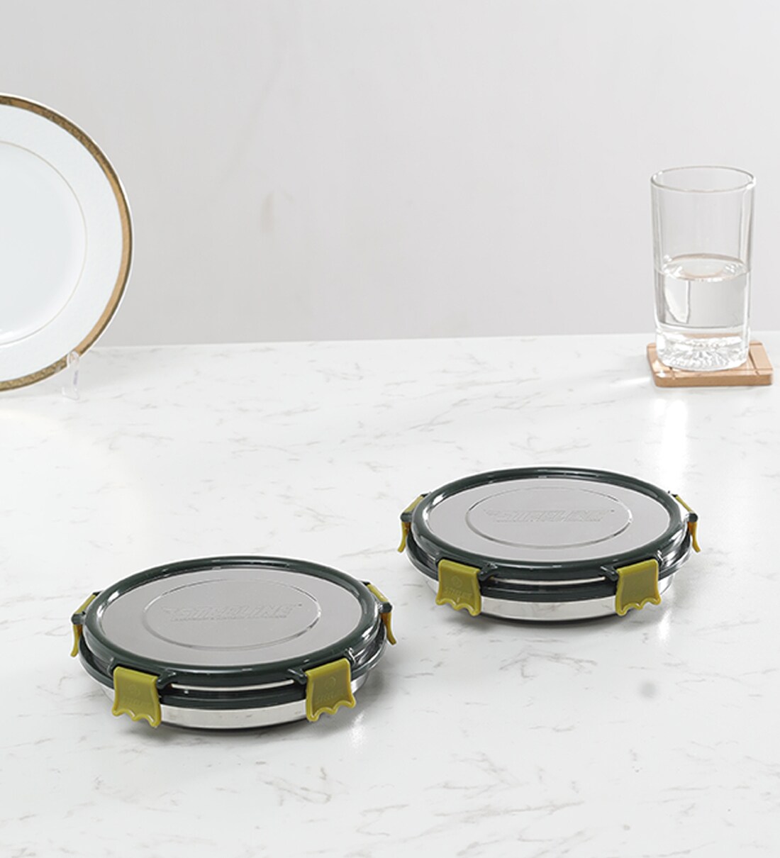 Buy Nutri Lock Chocolate Stainless Steel (Set of 2 ) Airtight Container