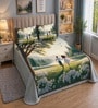 Green 7D Digital Printed Nature Queen Size Bedsheet Sheet Bedsheet with 2 Pillow Covers
