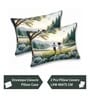Green 7D Digital Printed Nature Queen Size Bedsheet Sheet Bedsheet with 2 Pillow Covers