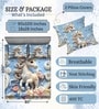 Blue 7D Digital Printed Unicorn Queen Size Bedsheet Sheet with 2 Matching Pillow Covers