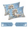 Blue 7D Digital Printed Unicorn Queen Size Bedsheet Sheet with 2 Matching Pillow Covers