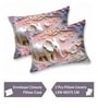 Purple 7D Digital Printed Elephant Queen Size Bedsheet Sheet with 2 Matching Pillow Covers