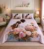 7D Printed Couple Microfiber Queen Size Double Bedsheet with Pillow Covers