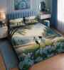7D Printed Couple Microfiber Queen Size Double Bedsheet with Pillow Covers