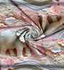 7D Printed Elephant Microfiber Queen Size Double Bedsheet with Pillow Covers