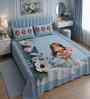 7D Printed Floral Kiss Kids Microfiber Queen Size Double Bedsheet with Pillow Covers