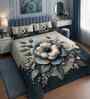 7D Printed Floral Microfiber Queen Size Double Bedsheet with Pillow Covers