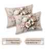 7D Printed Floral Microfiber Queen Size Double Bedsheet with Pillow Covers