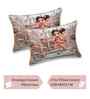 7D Printed Girl & Cafe Microfiber Queen Size Double Bedsheet with Pillow Covers
